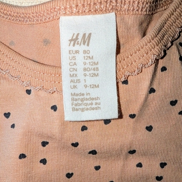 Bundle of 2 H&M 100% Cotton Baby Toddler Girl Bodysuits. Size:12 months - Picture 3 of 5